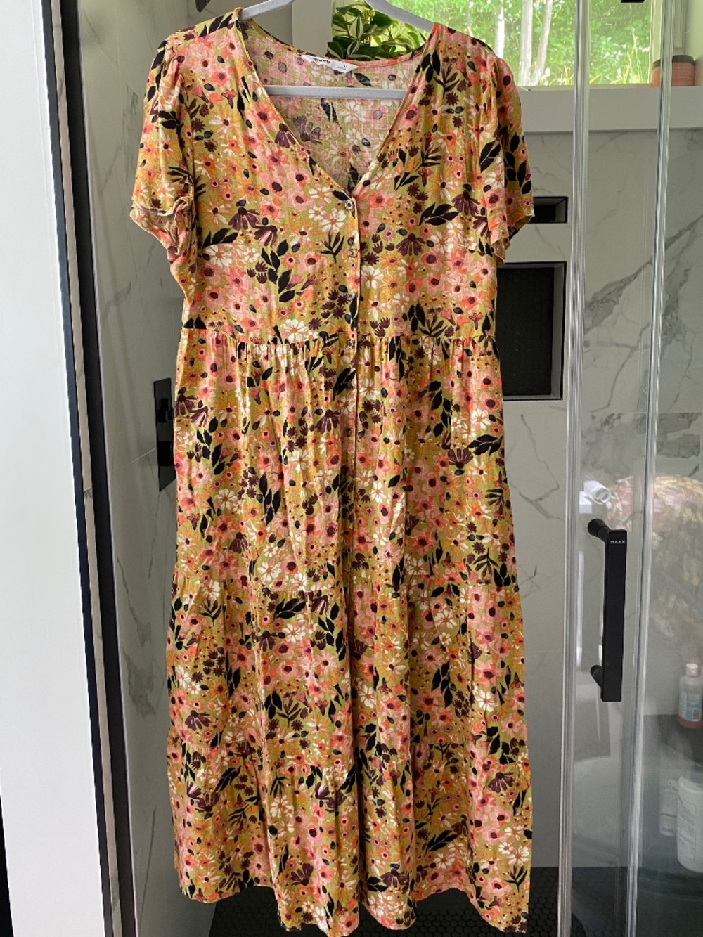 Beautiful floral maxi button Sonoma dress medium